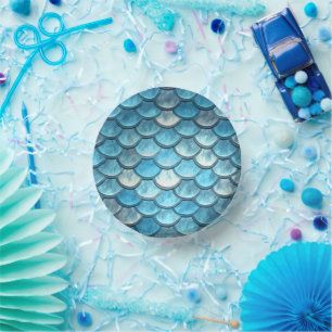 Bols En Carton Fête Turquoise des échelles de poisson de sirène