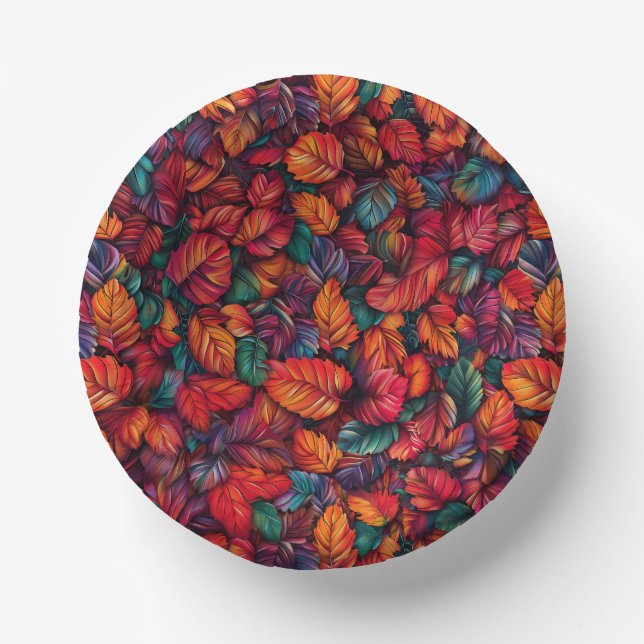 Bols En Carton Feuilles d'automne vibrantes (Recto)