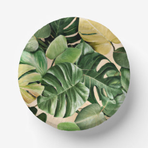 Bols En Carton Feuilles florales/hawaïennes/tropicales