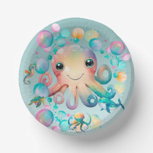 Bols En Carton Fille sous la mer Anniversaire Fournitures