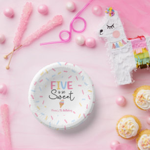Bols En Carton Five Is So Sweet Ice Cream 5e fête d'anniversaire