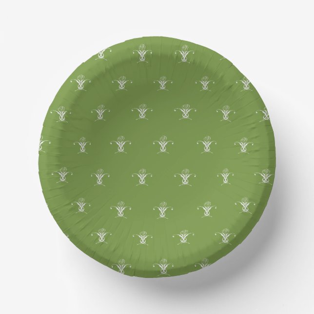 Bols En Carton Fleur blanche Pastel vert Pâques (Recto)