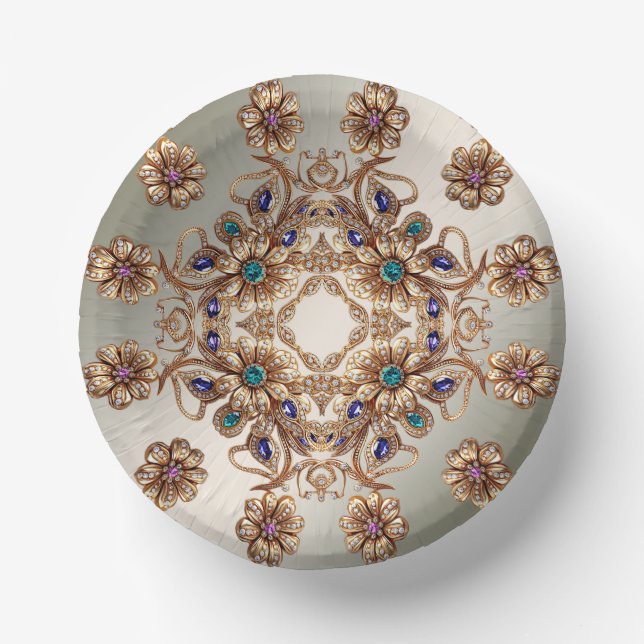 Bols En Carton Fleurs de bijoux en or élégant (Recto)