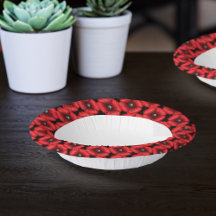 Fleurs de pavot noir et rouge Bordure florale