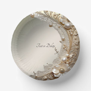 Bols En Carton Fleurs de perles blanches modernes