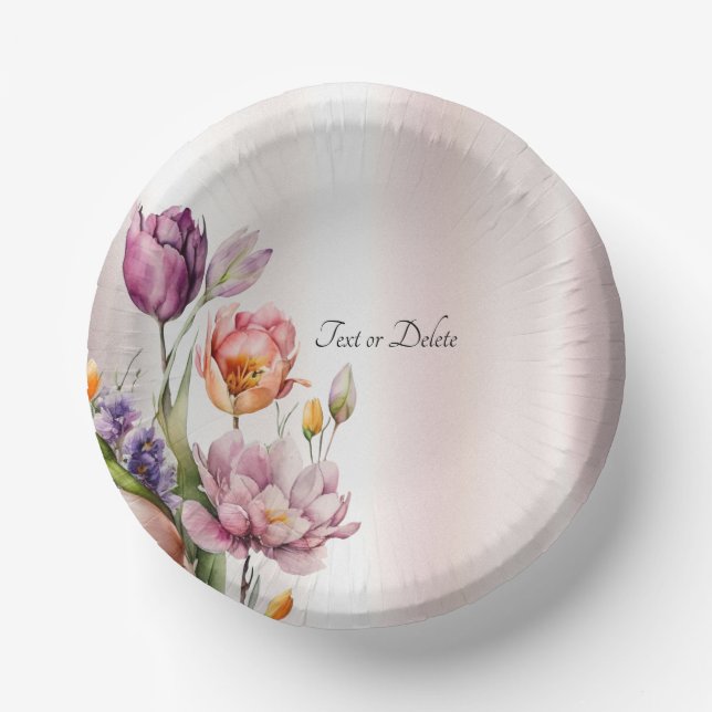 Bols En Carton Fleurs printanières colorées (Recto)