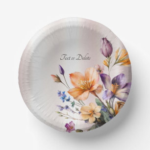 Bols En Carton Fleurs printanières colorées