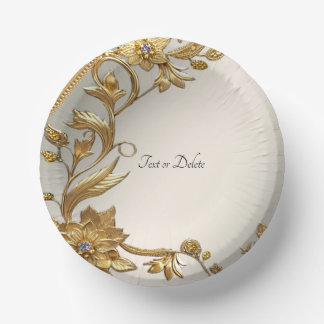Bols En Carton Floral Feuille Golden Wavy