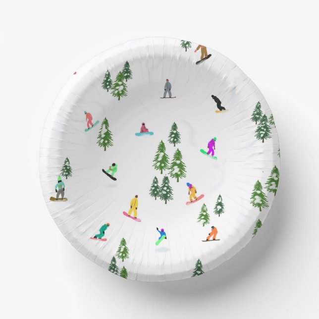 Bols En Carton Freeride Snowboarder Illustration de snowboard (Recto)