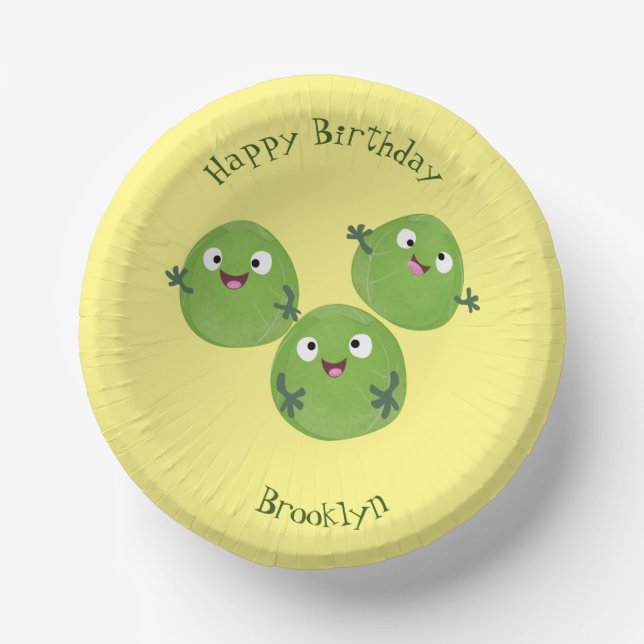 Bols En Carton Funny Brussels sprouts légumes caricature (Recto)