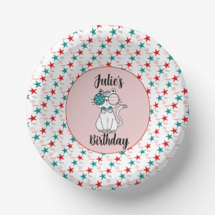 Bols En Carton Gâteau d'anniversaire patriotique avec chat mignon