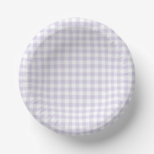 Bols En Carton Gingham Classique de Printemps   Lavande Poussiére