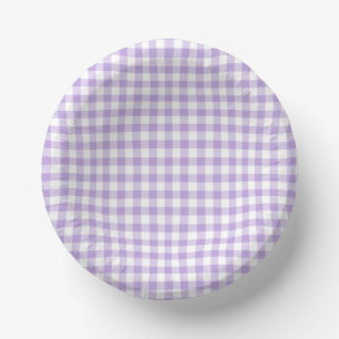 Bols En Carton Gingham Classique Lavande Douce