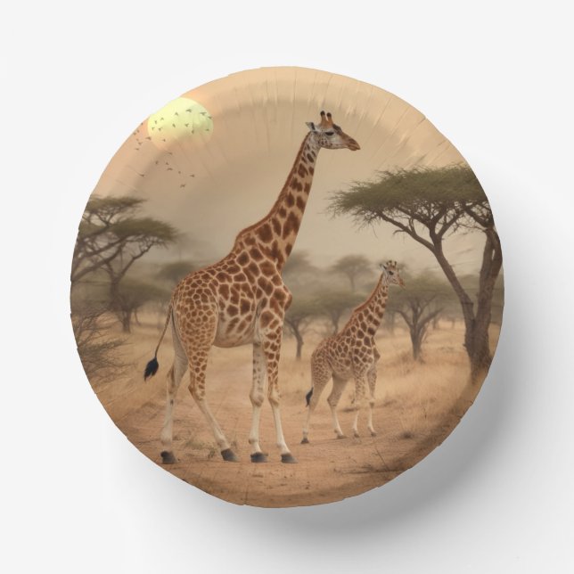 Bols En Carton Giraffes en Afrique (Recto)