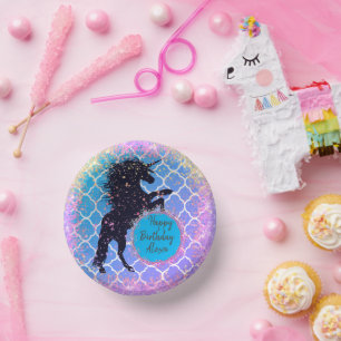 Bols En Carton Glittery Starry Whimsical Unicorn Anniversaire Per