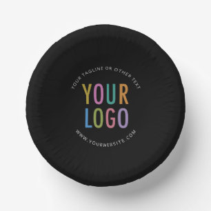 Bols En Carton Gobelets en papier noir avec logo personnalisé imp