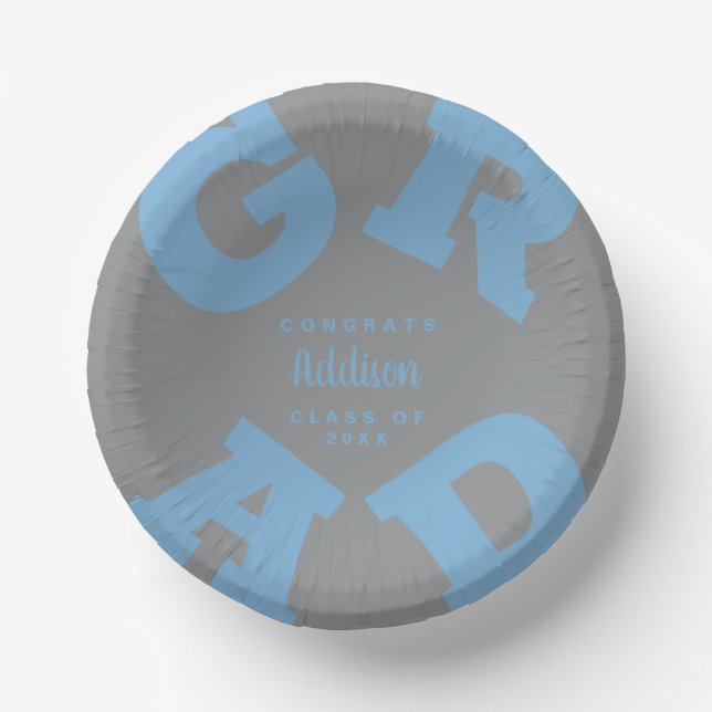 Bols En Carton Graduation Gris et Poudre Bleu (Recto)