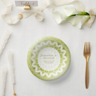 Bols En Carton Green Lace Mandala Wedding