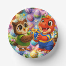 Happy Easter round kids holiday paper bowls produc