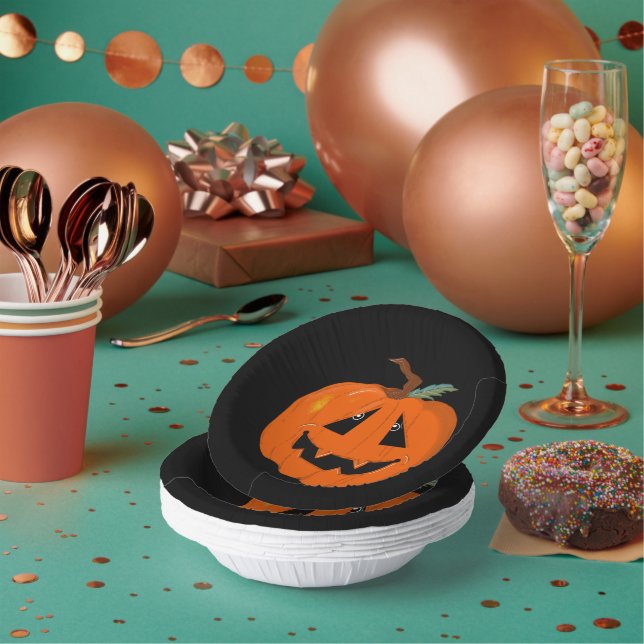 Bols En Carton Happy Halloween Jack-o'-lantern Illustration Art (Multi)
