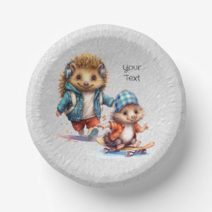 Bols En Carton Happy Hedgehog Watercolor Paper Bowl