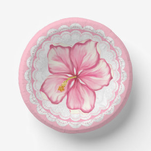 Bols En Carton Hibiscus & dentelle PINK