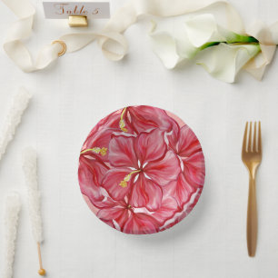 Bols En Carton Hibiscus & dentelle RED