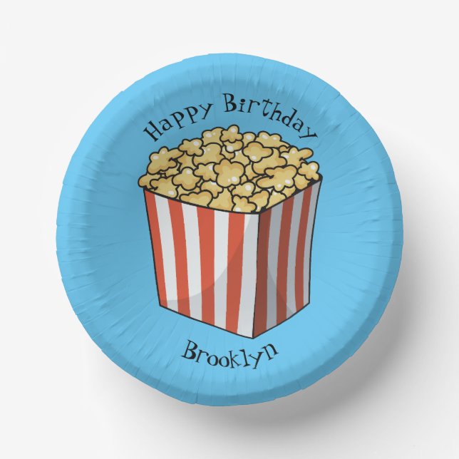 Bols En Carton Illustration de dessin animé Popcorn (Recto)