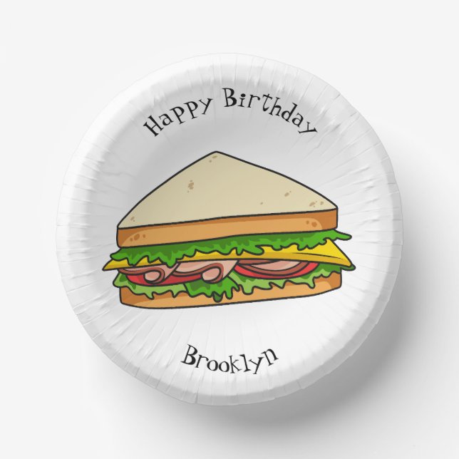 Bols En Carton Illustration Sandwich (Recto)