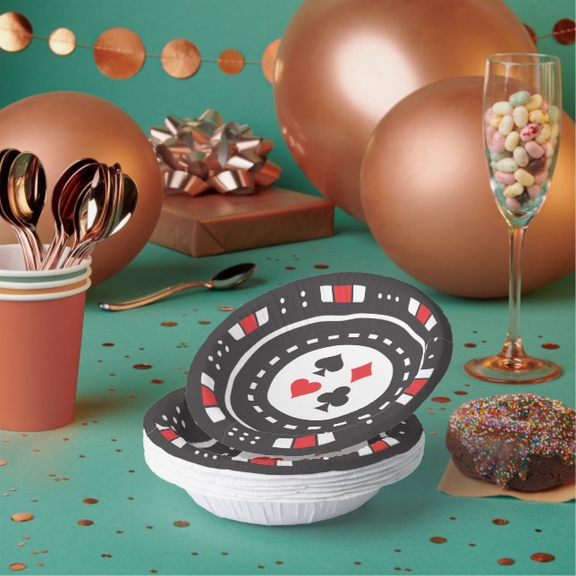 Bols En Carton jeu de puce de poker mignonne Casino (Multi)