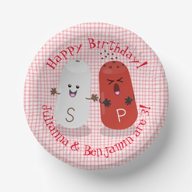 Bols En Carton Joli kawaii sel et poivre twins caricature (Recto)