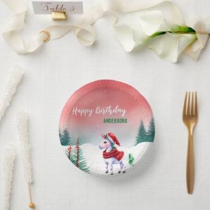 Bols En Carton Jolie licorne Père Noël fête de Noël