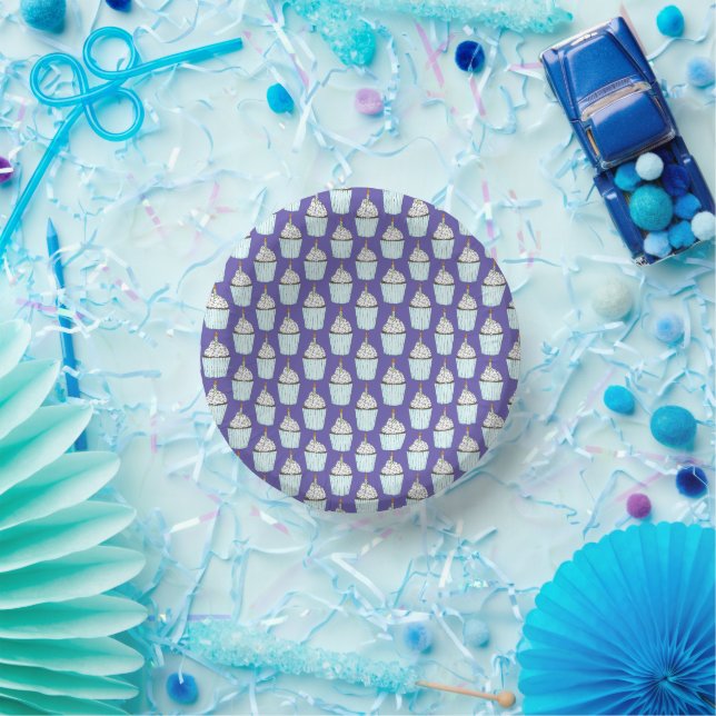 Bols En Carton Joyeux Anniversaire Bleu Cupcake Sprinkles Frostin (Fête)