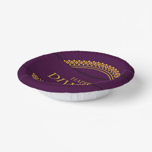 Bols En Carton Joyeux Diwali Purple Gold Elegant