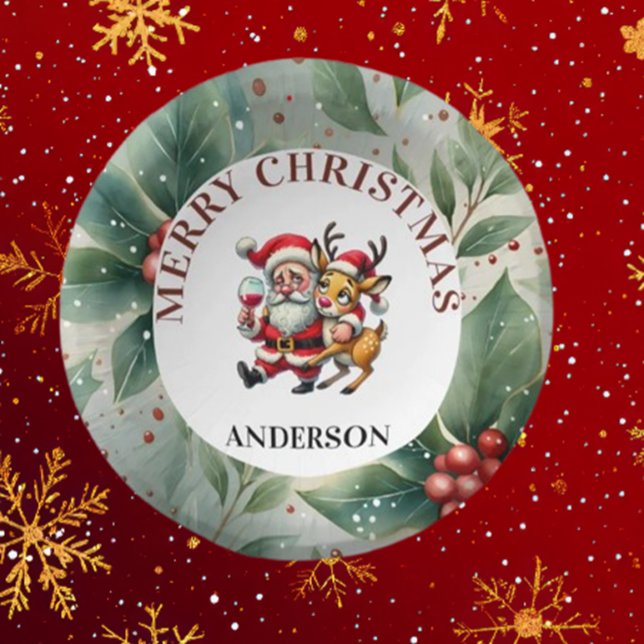 Bols En Carton Joyeux voeux de Noël Père Noël (Spread joy this holiday season with Brett Designs' Merry Christmas Greetings Santa Paper Bowls.)