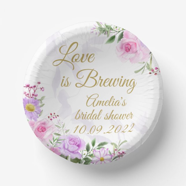 Bols En Carton L'amour brasse - Floral Elegant Fête des mariées (Recto)