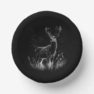 Bols En Carton Le cerf majestueux en pleine nature - Art noir et