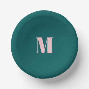 Bols En Carton LETTRE INITIALE MONGRAPHIQUE MINIMALE Rose Vert