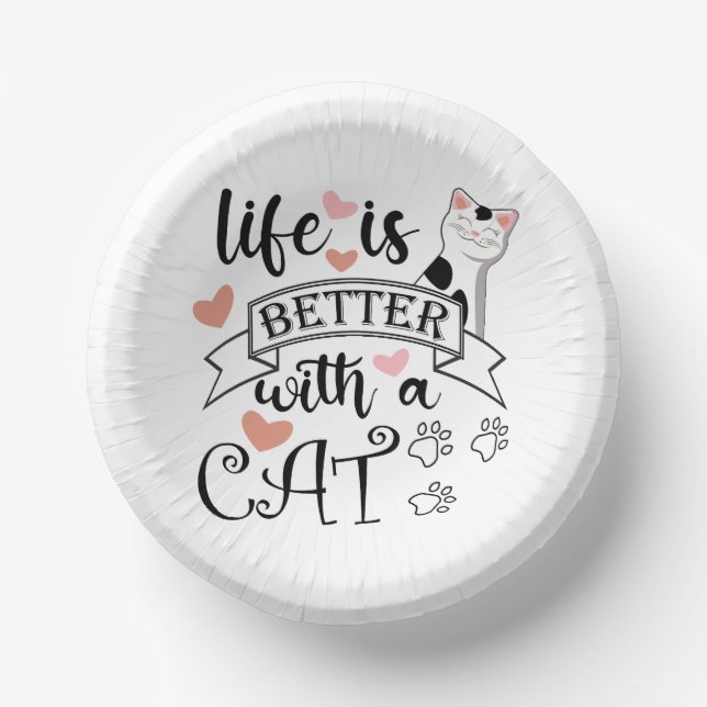 Bols En Carton Life is Better With a Cat quote slogan (Recto)