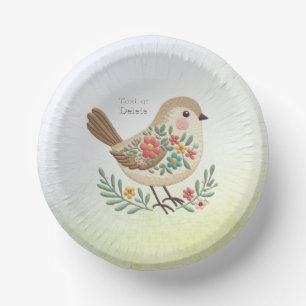 Bols En Carton Little Bird Floral Gold Paper Bowl