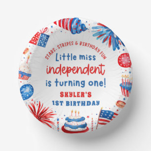 Bols En Carton Little Miss Independent 4 juillet 1er anniversaire