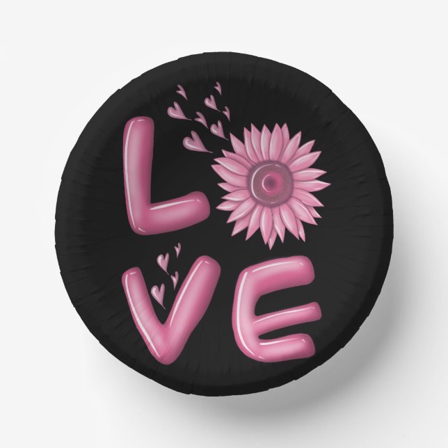 Bols En Carton Love Tournesol Rose (Recto)