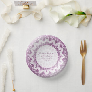 Bols En Carton Mariage Mandala à Dentelle Rose