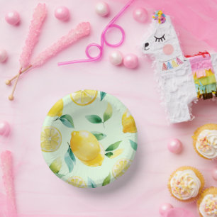 Bols En Carton Mariage moderne jaune citron floral script