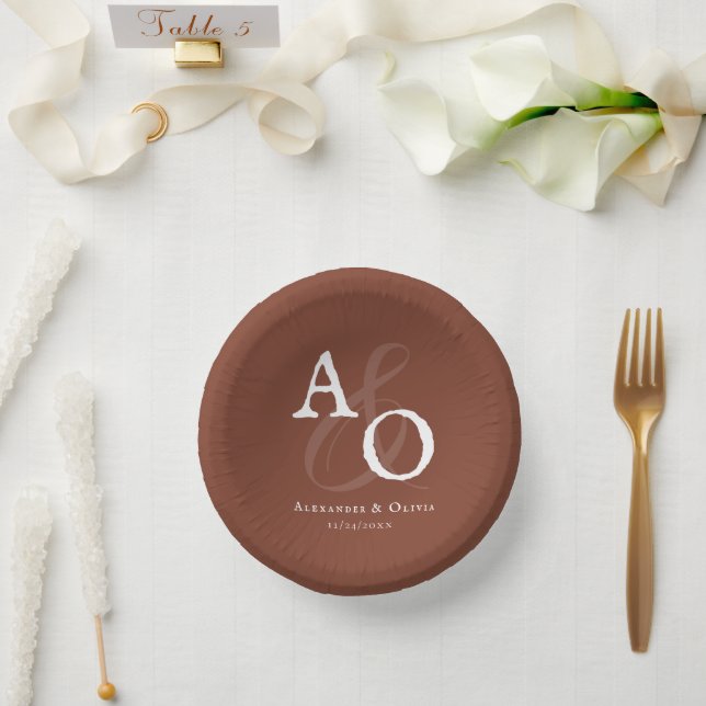 Bols En Carton Mariage Monogramme minimaliste italien Sunset Oran (Mariage)