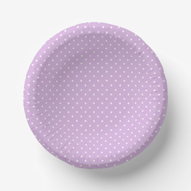 Bols En Carton Micro Polka Dot White - Soft Lilac (Recto)