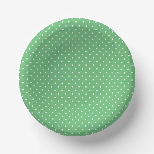 Bols En Carton Micro Polka Dot White - Summer Green (Recto)