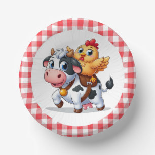 Bols En Carton mignon vache/poulet caricature