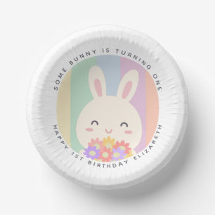 Bols En Carton Mignonne Un Lapin Tourne Un Anniversaire Arc En Ci