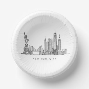 Bols En Carton Minimaliste New York City Skyline Art en ligne